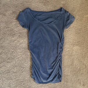 Caslon Slate Blue Ruched Side Short Sleeve Tee